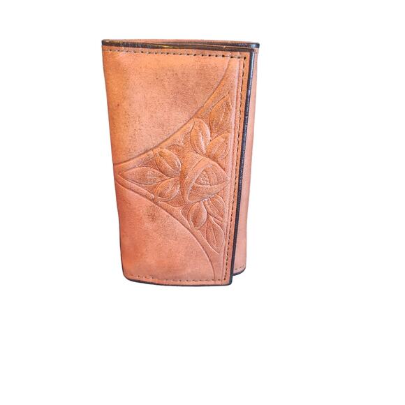 Vintage Rolfs 6 Key Kaddy Holder Brown Taupe Leather new trifold - Picture 1 of 3